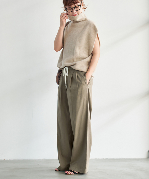 Spick＆Span パンツ 「追加」コットンレーヨンドロストフレア