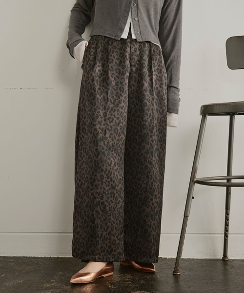ワイドパンツ スラックス パンツ サテンワイドスラックス「ELLEgirl