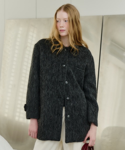 GIUNON コート アウター round collar wool coat / ラウンドカラー