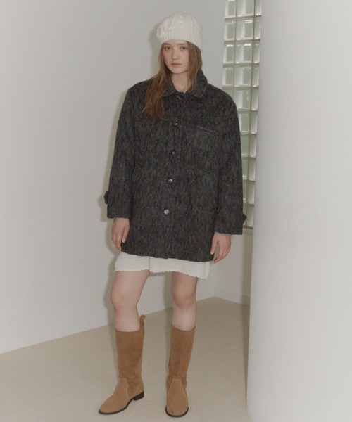 GIUNON コート アウター round collar wool coat / ラウンドカラー