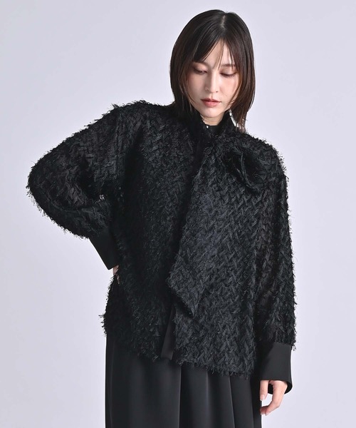 RAW FUDGE（ローファッジ） ブラウス シャツ カットジャガードボウタイ