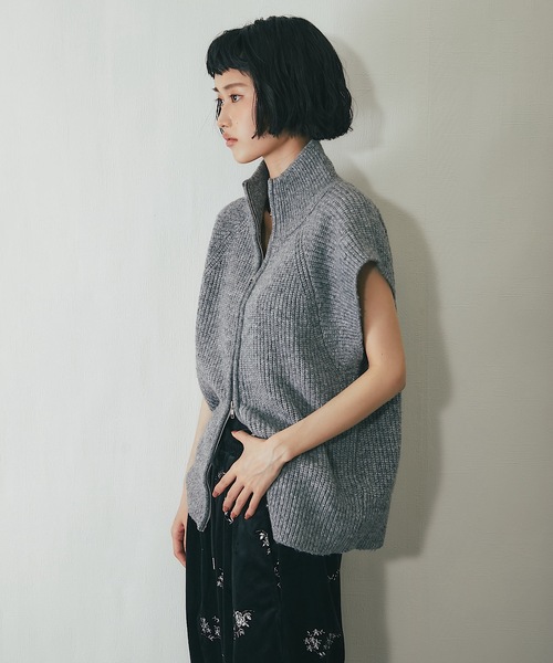 ベスト ジレ ダブルジッパーニットベスト レディース : ZOZOTOWN Yahoo