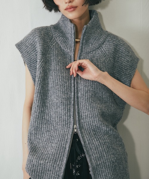 ベスト ジレ ダブルジッパーニットベスト レディース : ZOZOTOWN Yahoo