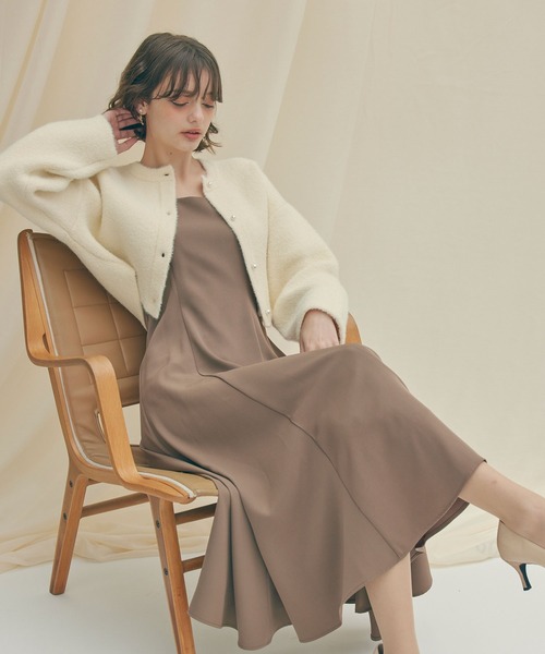 AIMER（エメ） ドレス 3Dフラワー刺繍ボリュームスリーブブラウス