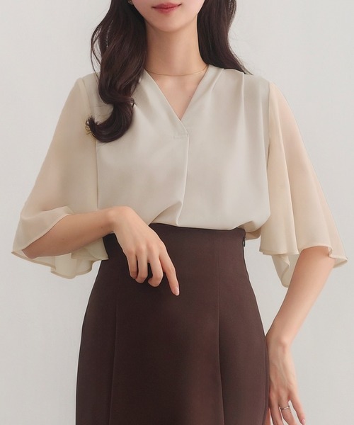 「CENEA」 半袖ブラウス SMALL ブラック レディース_画像6