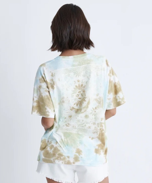 [ROXY] короткий рукав футболка LARGE желтый женский 