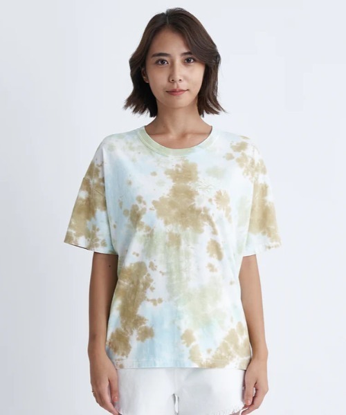 [ROXY] короткий рукав футболка LARGE желтый женский 