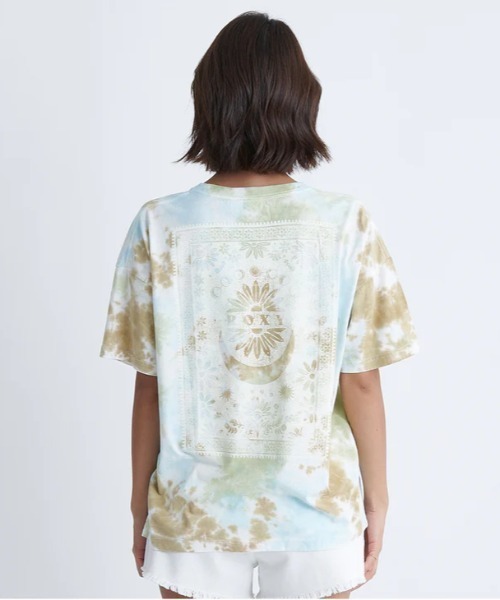 [ROXY] короткий рукав футболка LARGE желтый женский 