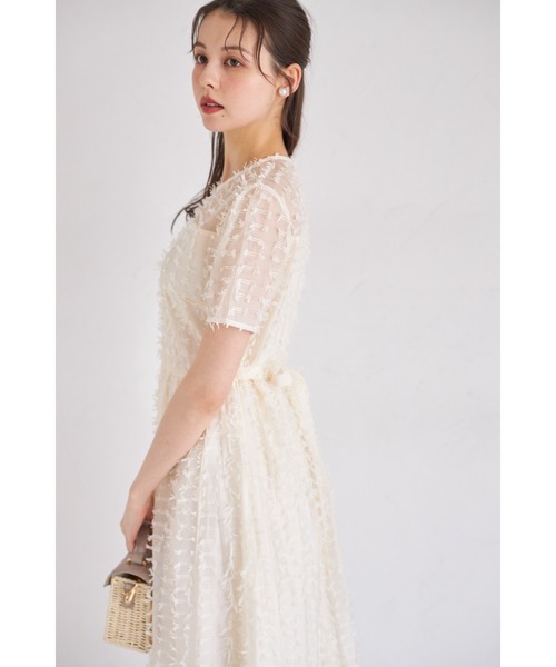 「tocco closet」 半袖ワンピース M クリーム レディース_画像4