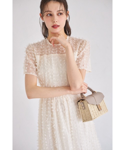 「tocco closet」 半袖ワンピース M クリーム レディース_画像5