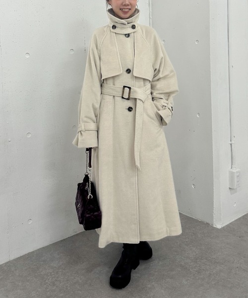 70s オーストリア製 ビンテージ ウール アルパカ シングル トレンチ コート 70s オーストリア製 ビンテージ ウール アルパカ シングル トレンチ