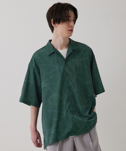 「JUNRED」 半袖シャツ M チャコールグレー メンズ_画像5