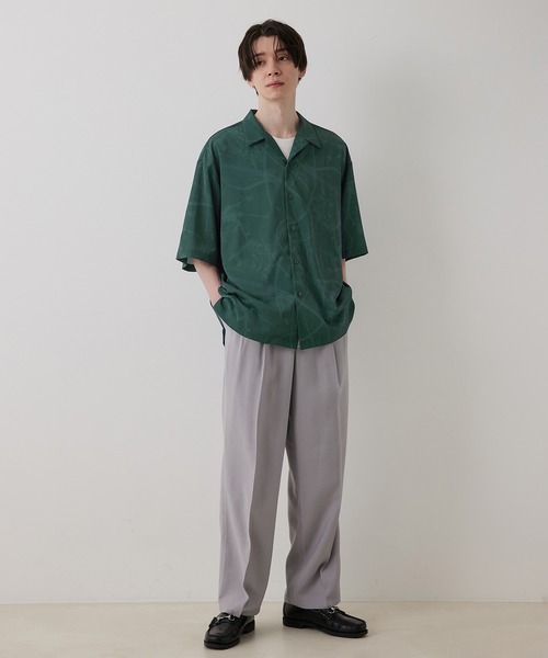 「JUNRED」 半袖シャツ M チャコールグレー メンズ_画像7