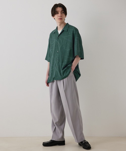 「JUNRED」 半袖シャツ M チャコールグレー メンズ_画像9