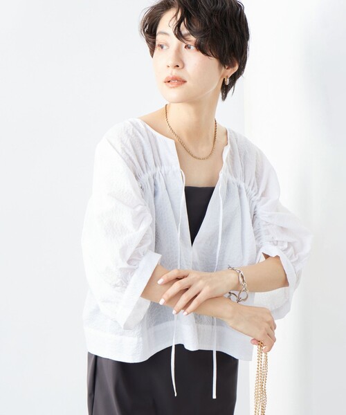 「Rie Miller」 7分袖ブラウス 38 ブラック レディース_画像2