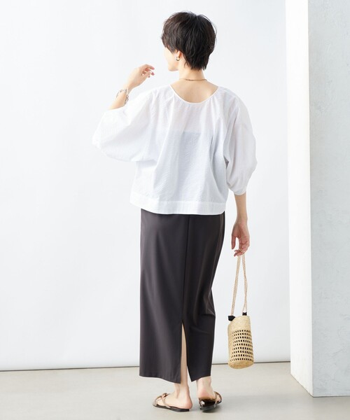 「Rie Miller」 7分袖ブラウス 38 ブラック レディース_画像6