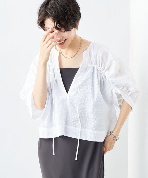 「Rie Miller」 7分袖ブラウス 38 ブラック レディース_画像9