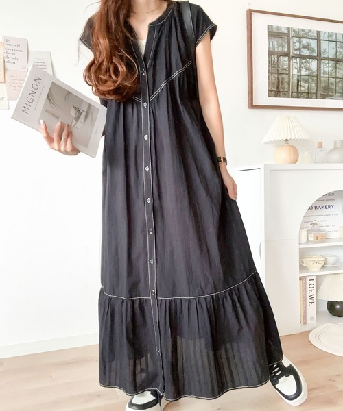 [classicalelf] короткий рукав One-piece MEDIUM черный женский 