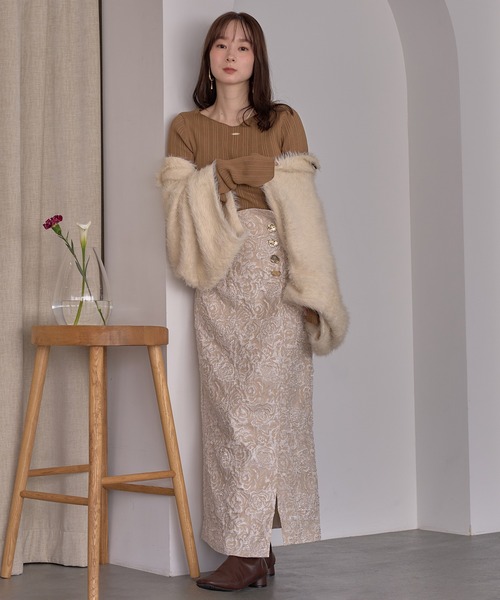 mideal（マイディール） スカート jacquard skirt / ジャガード