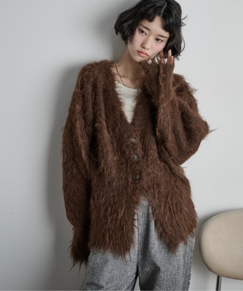 THE Yon カーディガン 「サステナブル」2WAYブラッシュドシャギー