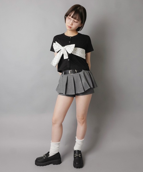 SPINNS（スピンズ） スカート 美脚盛れワンホンレイヤード風プリーツ
