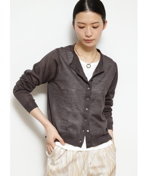 「human woman」 ニットカーディガン MEDIUM ネイビー レディース_画像3