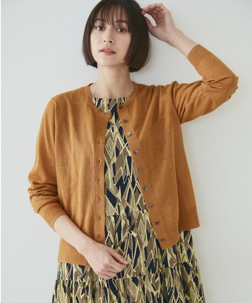 「human woman」 ニットカーディガン MEDIUM ネイビー レディース_画像4