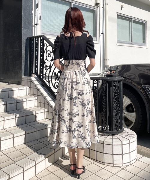 「abc une face」 ドッキングワンピース FREE ブラック レディース_画像3