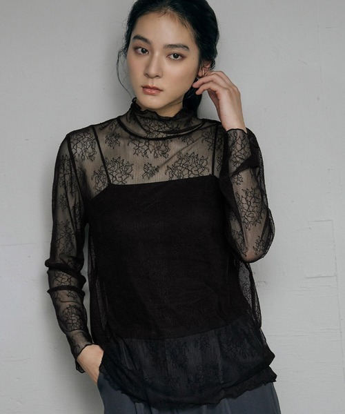 【新品】シーマリー 裾レースシアー長袖カットソー cccmalie シーマリー 裾レースシアー長袖カットソー