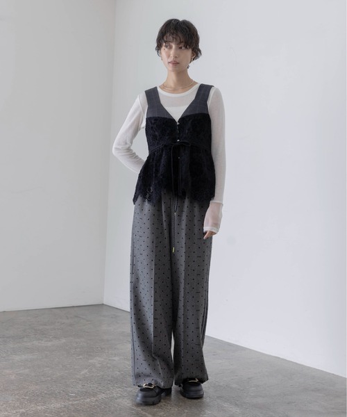 Eimee Law（エイミーロウ） キャミソール ベロアレース ペプラム