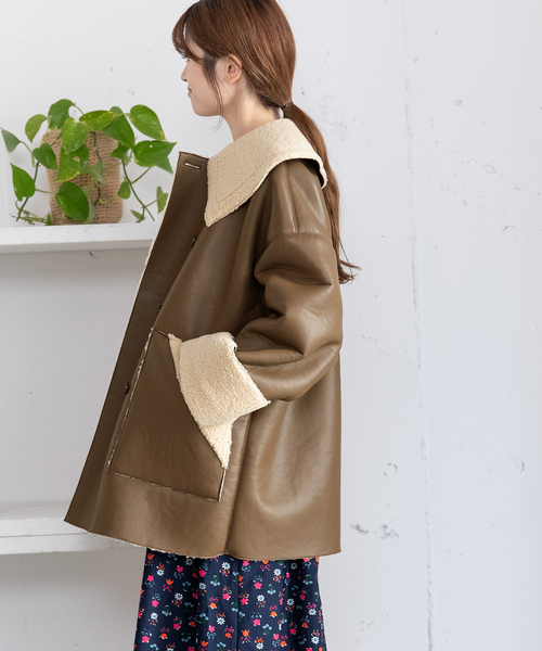 POU DOU DOU（プードゥドゥ） コート アウター ビッグカラーボンバー