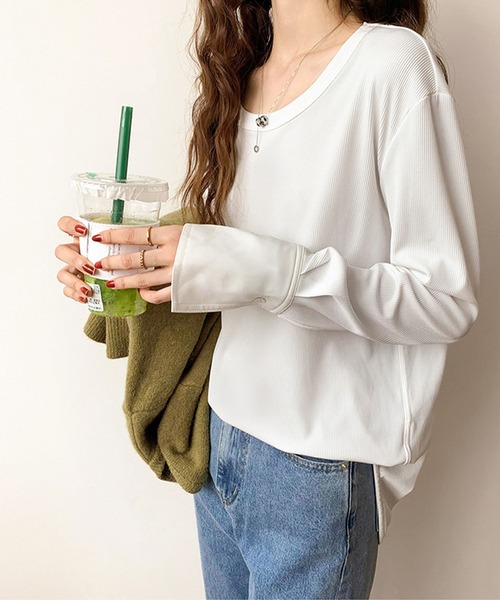 「meJane」 長袖カットソー FREE ホワイト レディース_画像2