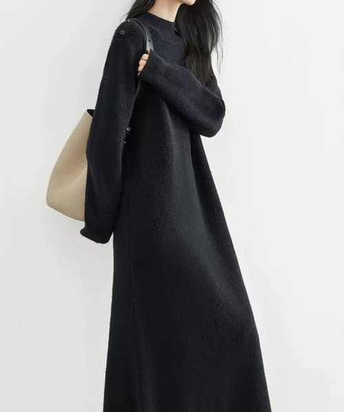 美品　バーバリー　ロンドン　ニット　ワンピース　ブラック　黒　リブ 美品 バーバリー ロンドン ニット ワンピース ブラック 黒 リブ レディース