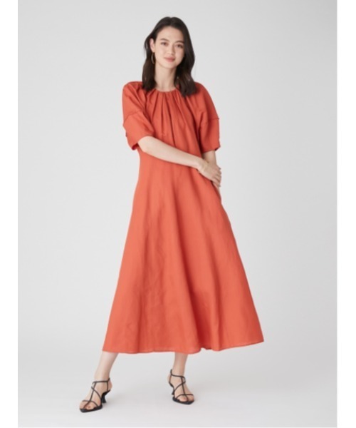 「Mila Owen」 7分袖ワンピース 0 ベージュ レディース_画像2