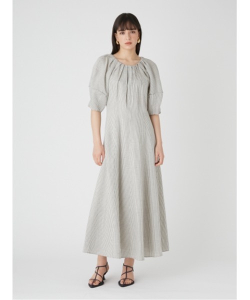 「Mila Owen」 7分袖ワンピース 0 ベージュ レディース_画像4