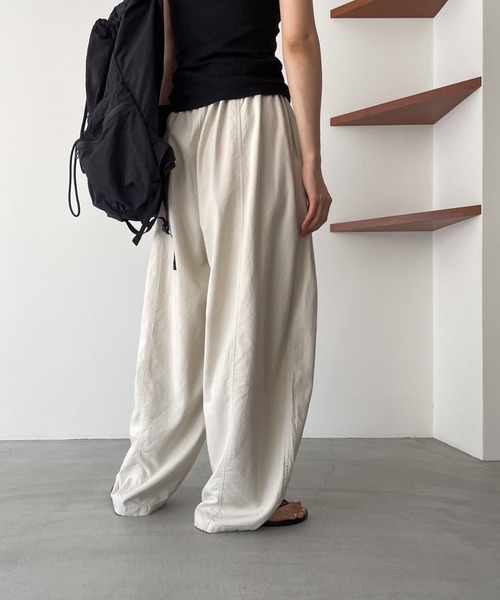 「CANAL JEAN」 イージーパンツ ONE SIZE モカ レディース_画像6