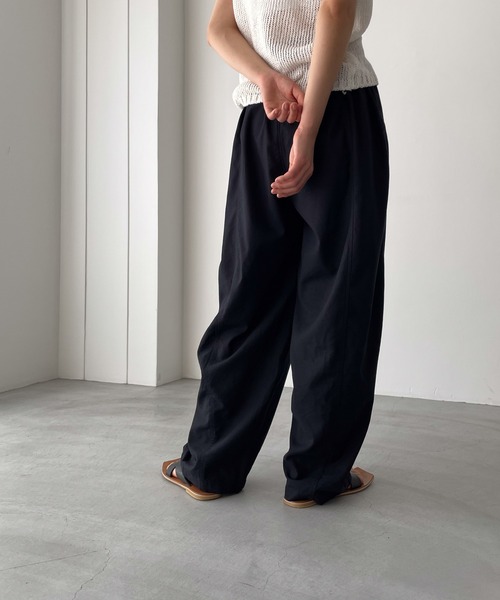 「CANAL JEAN」 イージーパンツ ONE SIZE モカ レディース_画像9