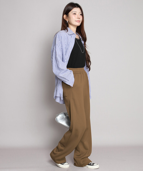 パンツ 極暖裏ボアストレートワイドパンツ レディース : ZOZOTOWN