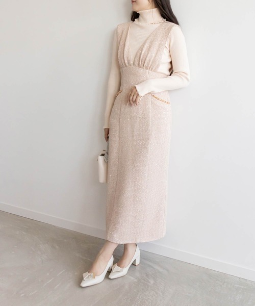 「RANDA」 サロペットスカート 0 ホワイト レディース_画像2