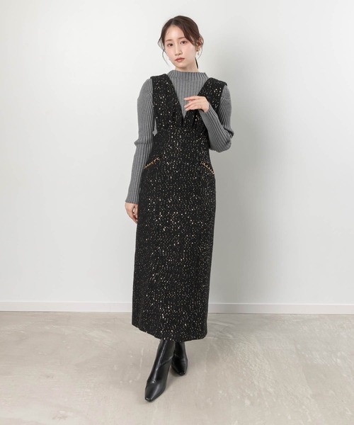 「RANDA」 サロペットスカート 0 ホワイト レディース_画像3