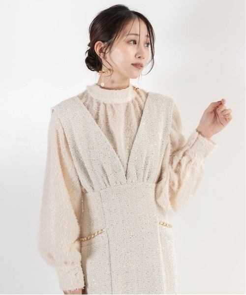 「RANDA」 サロペットスカート 0 ホワイト レディース_画像5