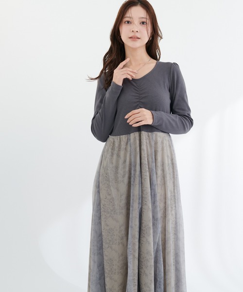 natural couture ワンピース 花柄チュールワンピース : ZOZOTOWN Yahoo