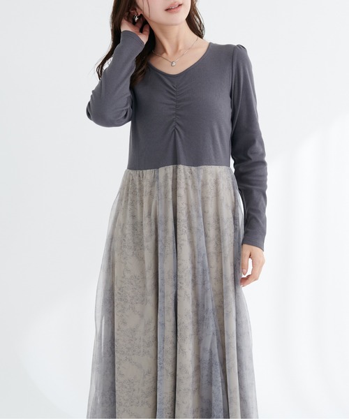 natural couture ワンピース 花柄チュールワンピース : ZOZOTOWN Yahoo