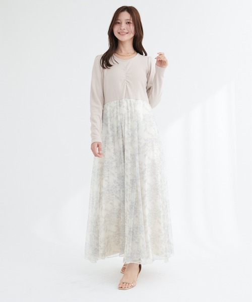 natural couture ワンピース 花柄チュールワンピース : ZOZOTOWN Yahoo