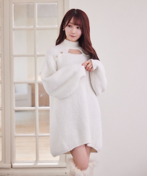 Rose Muse（ロゼミューズ） ワンピース Decollete open knit o/p