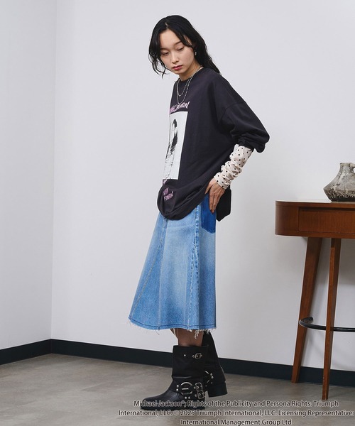 【新品未使用】ROSE BUD ローズバッド ロングカットソー ROSE BUD（ローズバッド） tシャツ (Michael Jackson)SCREAM L/S TEE