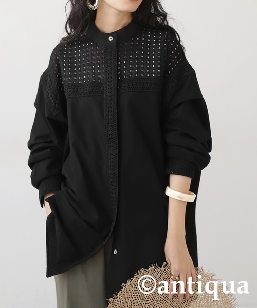 antiqua（アンティカ） 長袖チュニック FREE ブラック レディース