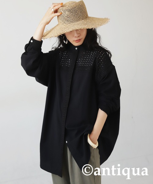 antiqua（アンティカ） 長袖チュニック FREE ブラック レディース