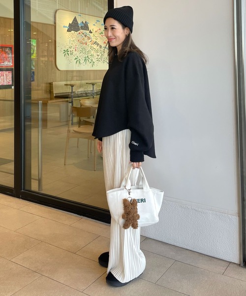 裏起毛 トップス CHERI since1985 トレーナー スウェット デイリーラウンド裏起毛
