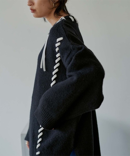 「miette」 長袖ニット FREE ブラック レディース_画像4